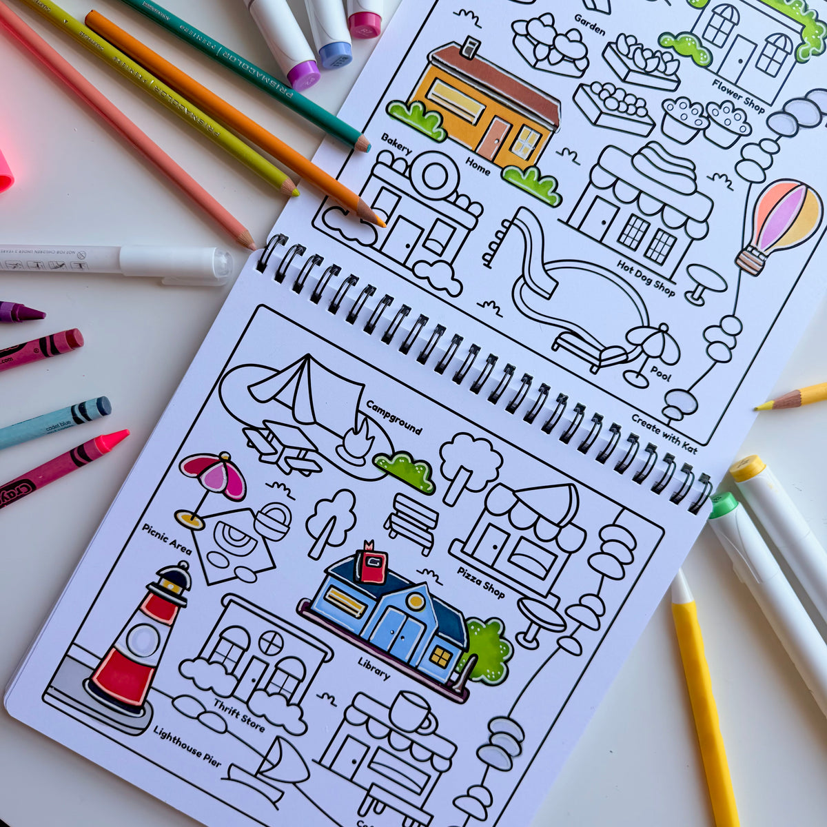 Around Town Coloring Book